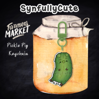 Chonky Pickle Pig Keychain