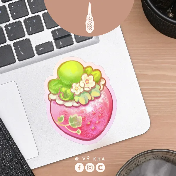 "Strawberry Muse" • Holo Stickers