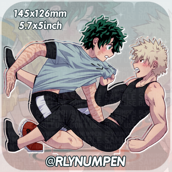Casual Deku & Casual Bakugo Clear Acrylic Standee