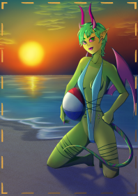 Lime Summer Beach Poster