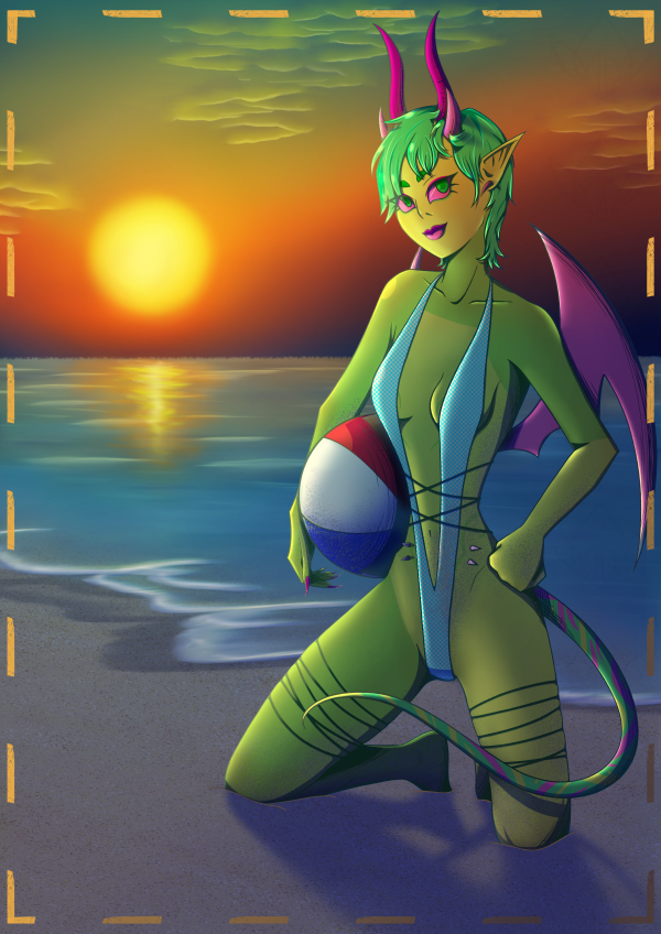 Lime Summer Beach Poster
