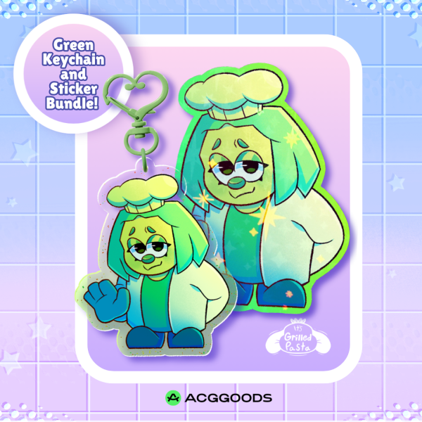 Green Sticker and keychain set!