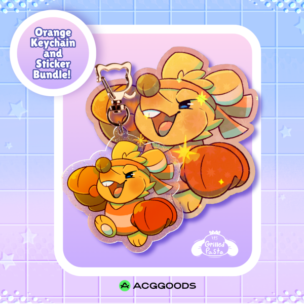 Orange Keychain and Sticker Bundle! 