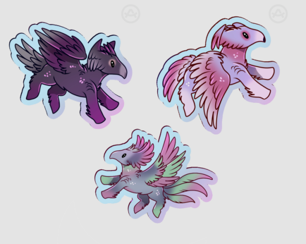 Piegeon gang acrylic pins