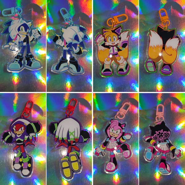 Team Sonic Neon suit set, Acrylic Keychains