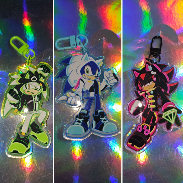 Triple Neon "S" Acrylic Keychains