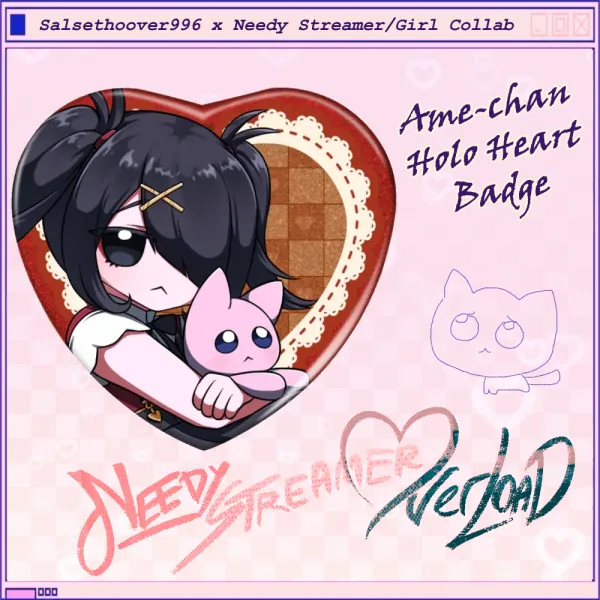Ame - Heart Shape Holographic Badges