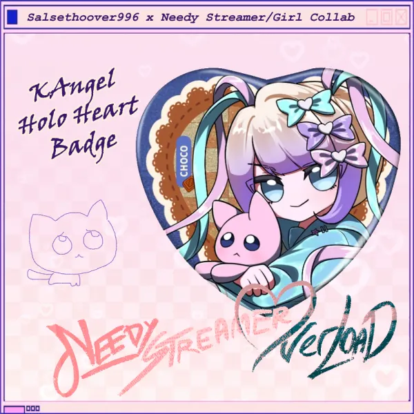 KAngel - Heart Shape Holographic Badges