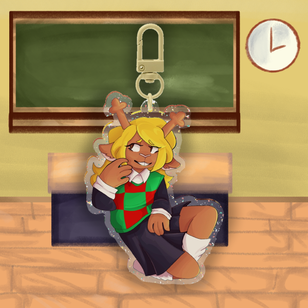 Noelle Glitter Keychain, Deltarune