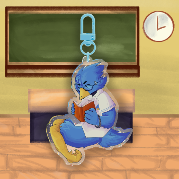 Berdly Glitter Keychain, Deltarune