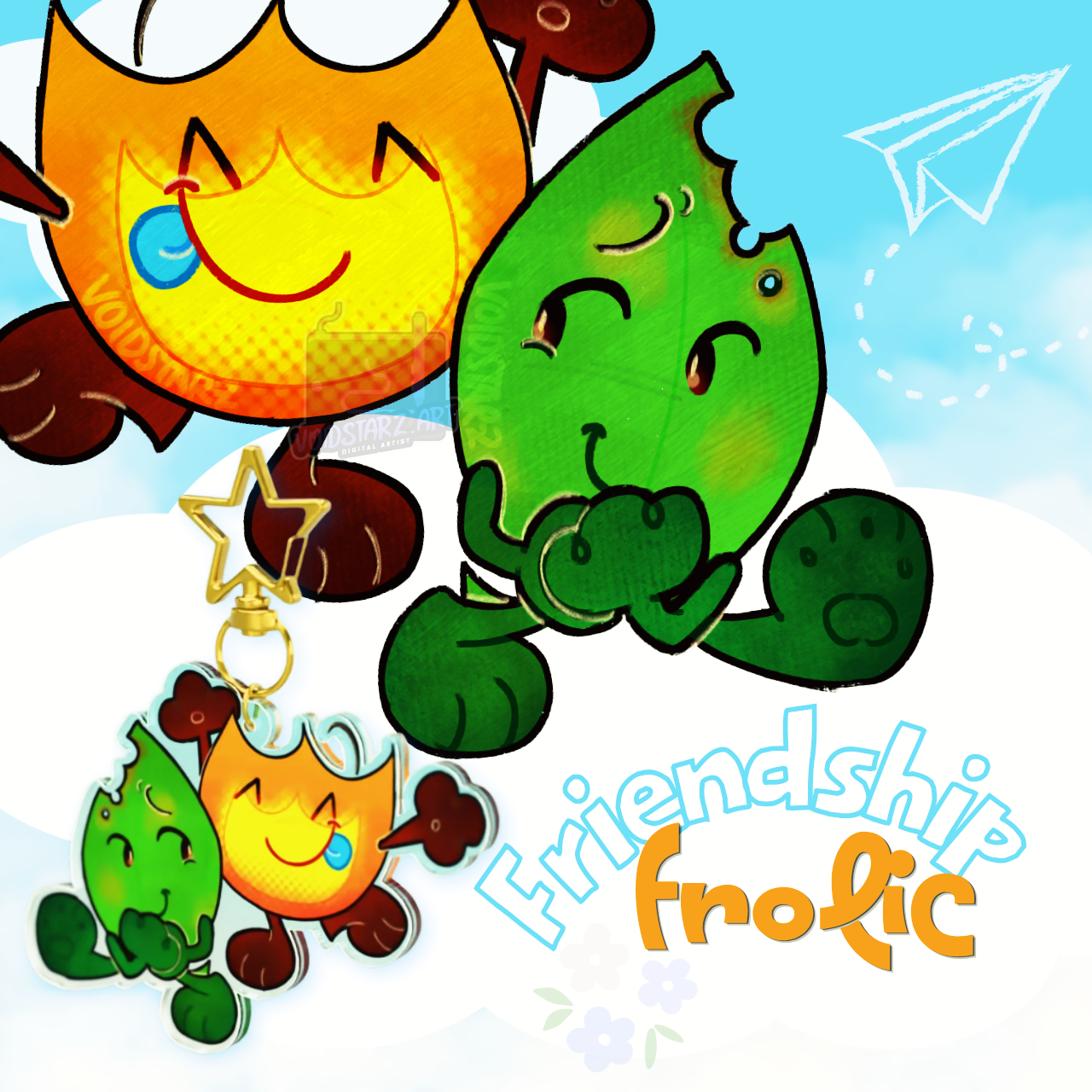 Friendship Frolic | Firey & Leafy (BFDI) Keychain