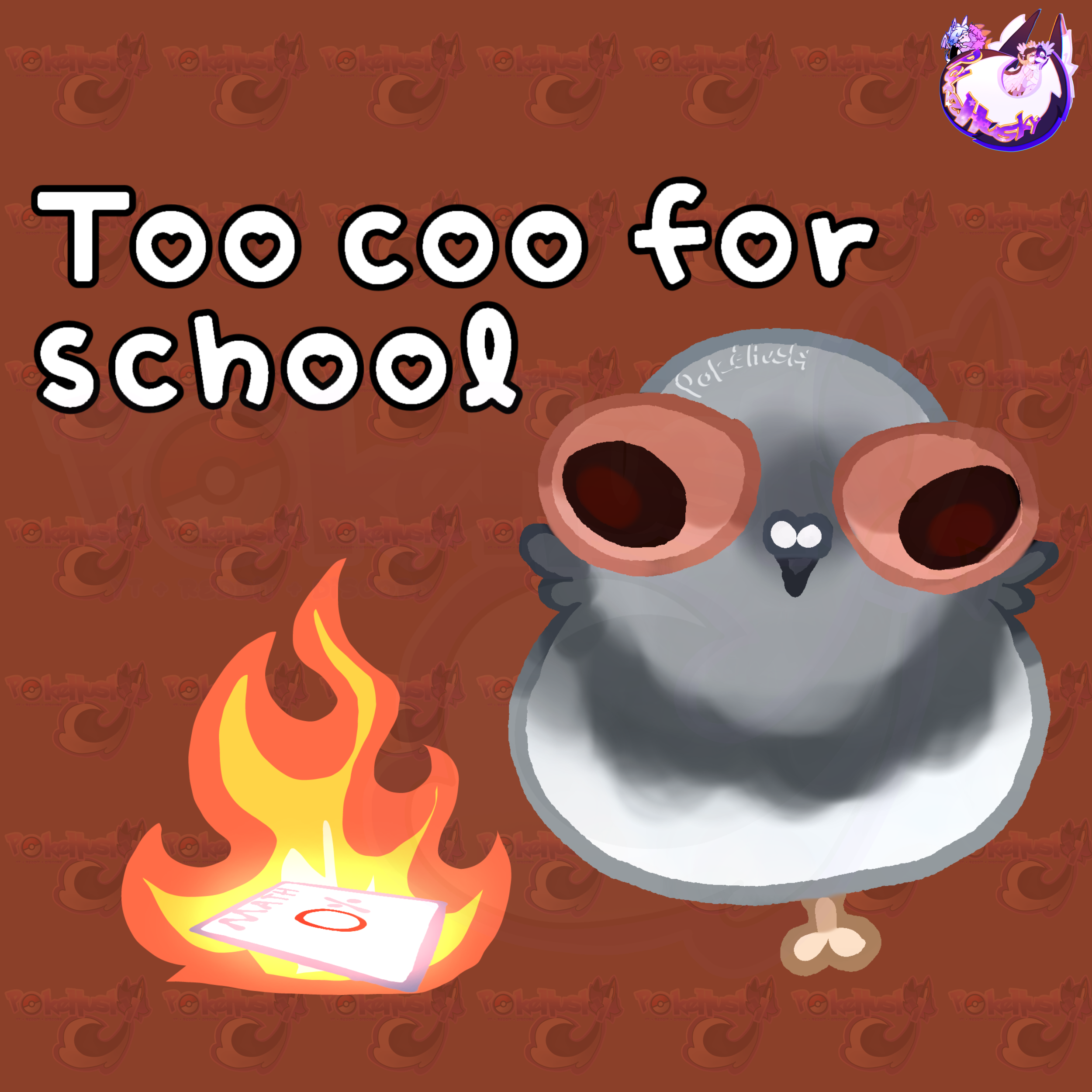"Too coo for school" Pigeon Drumstick Sticker
