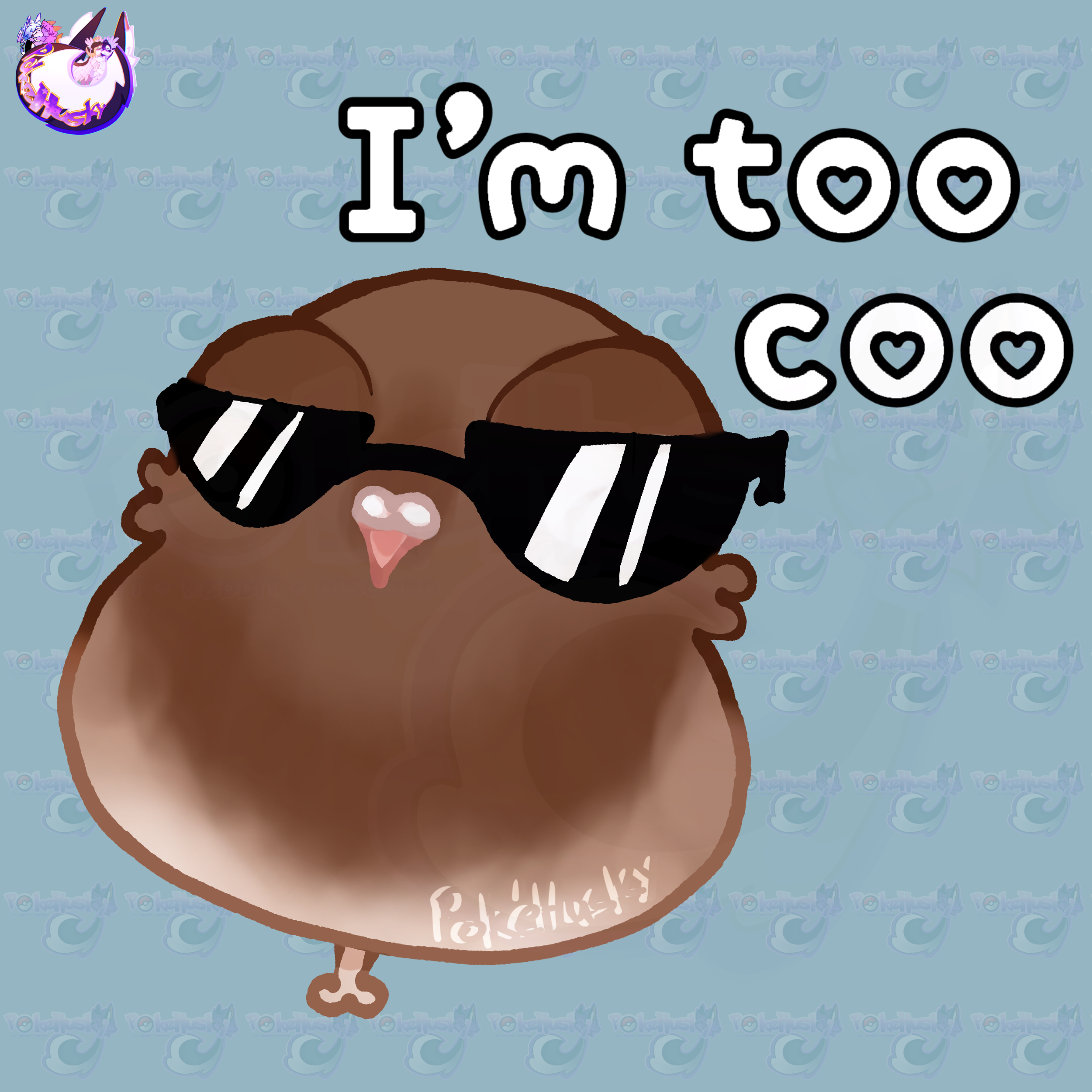 "Im too coo" Pigeon Drumstick Sticker