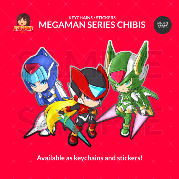 Fanart Series - Megaman Zero Series Vol.1 Chibi Keychain Set