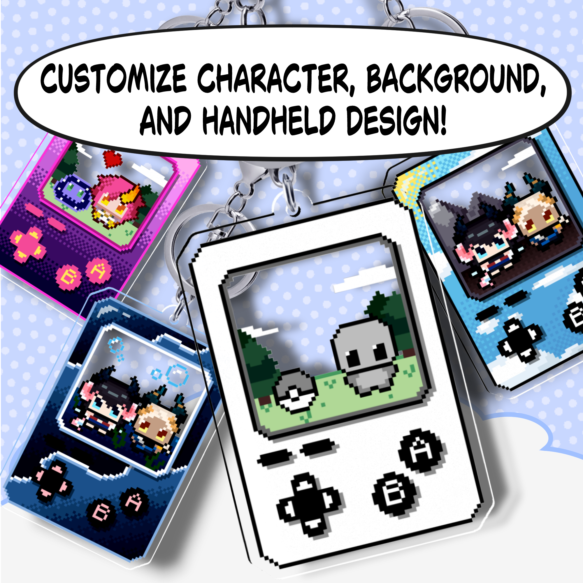 YCH Handheld Game Keychain