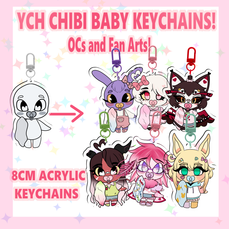 YCH || Baby chibi keychains - 8cm acrtylic double sided