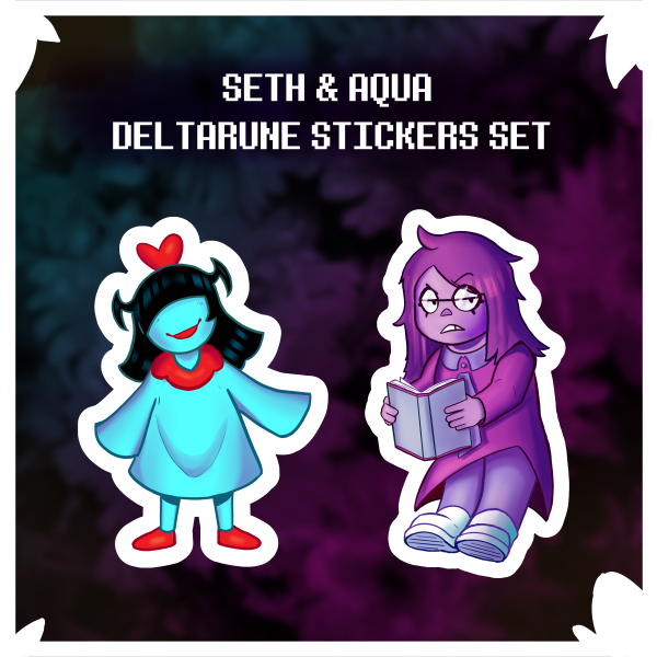 Aqua & Seth deltarune sticker set