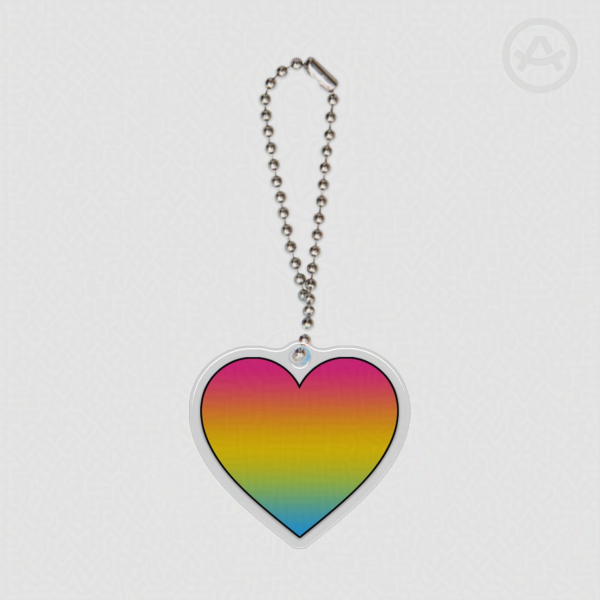 3D Pansexual Heart - 4CM Charm