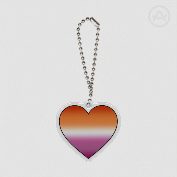 3D Lesbian Heart - 4CM Charm