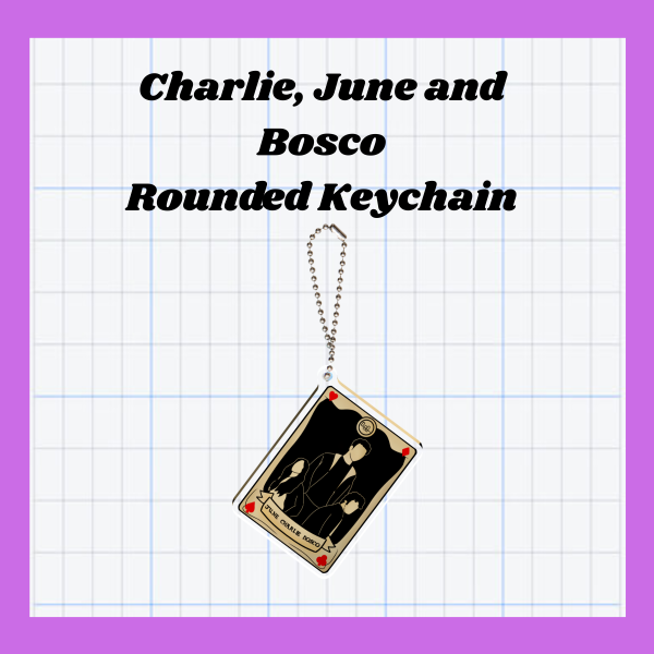 Nysm June, Charlie and Bosco Tarot card Keychain