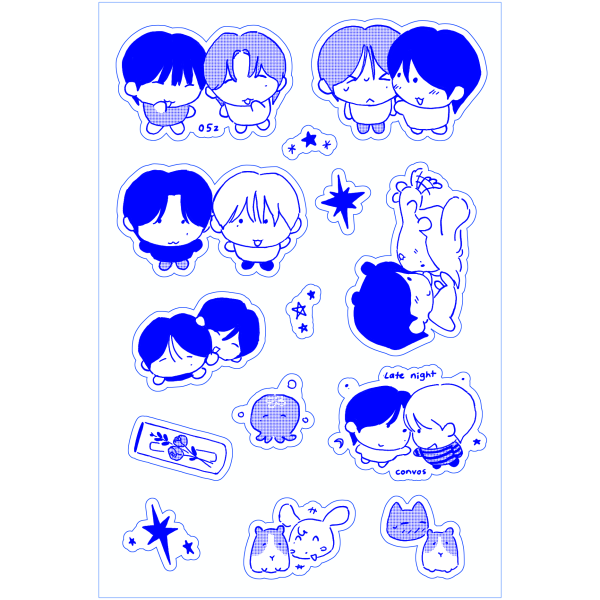 TWS hoonjeranz + ppangttoz 4" x 6" sticker sheet