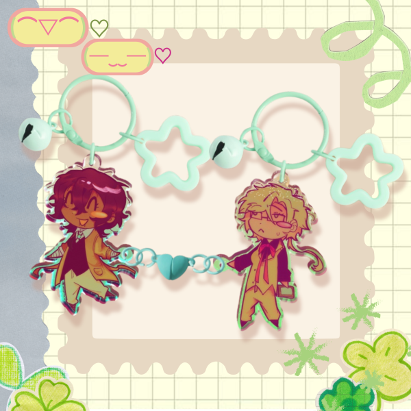 Fem!Kunizai Heart Magnet Keychain || BSD