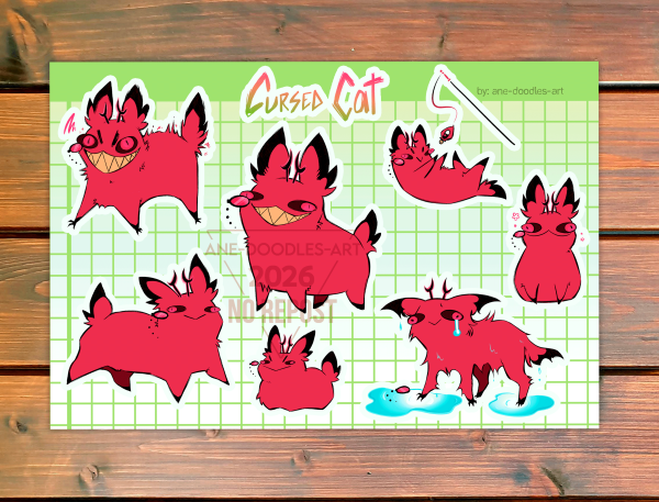 "Cursed cat" Alastor (Coated Paper Stickers Sheet)