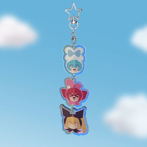Triple Baka Connection Acrylic Keychains