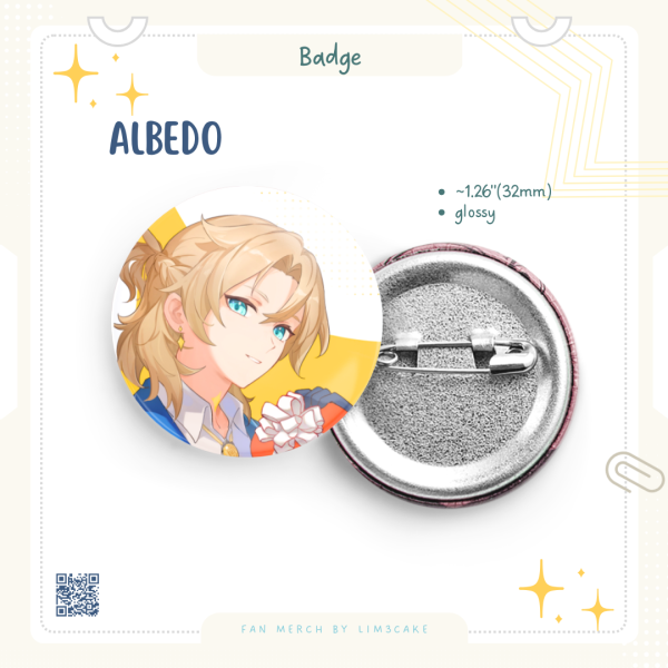 Albedo Round Badges (Button Pins)