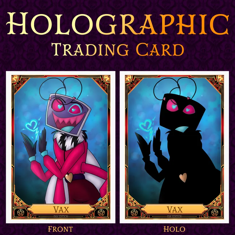 Vax - Hazbin Hotel Holographic Fan Trading Card by Fishie Wishes