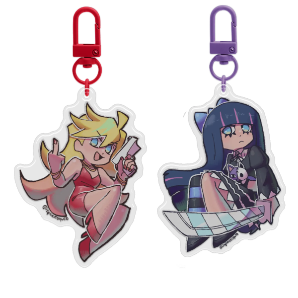 Panty And Stocking Acrylic Keychains Set