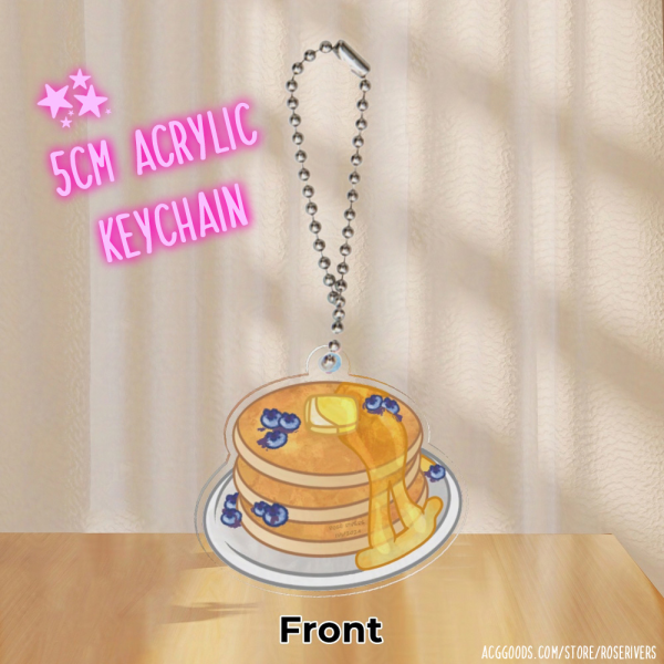 Blueberry Pancakes - 5cm Acrylic Charm Keychain