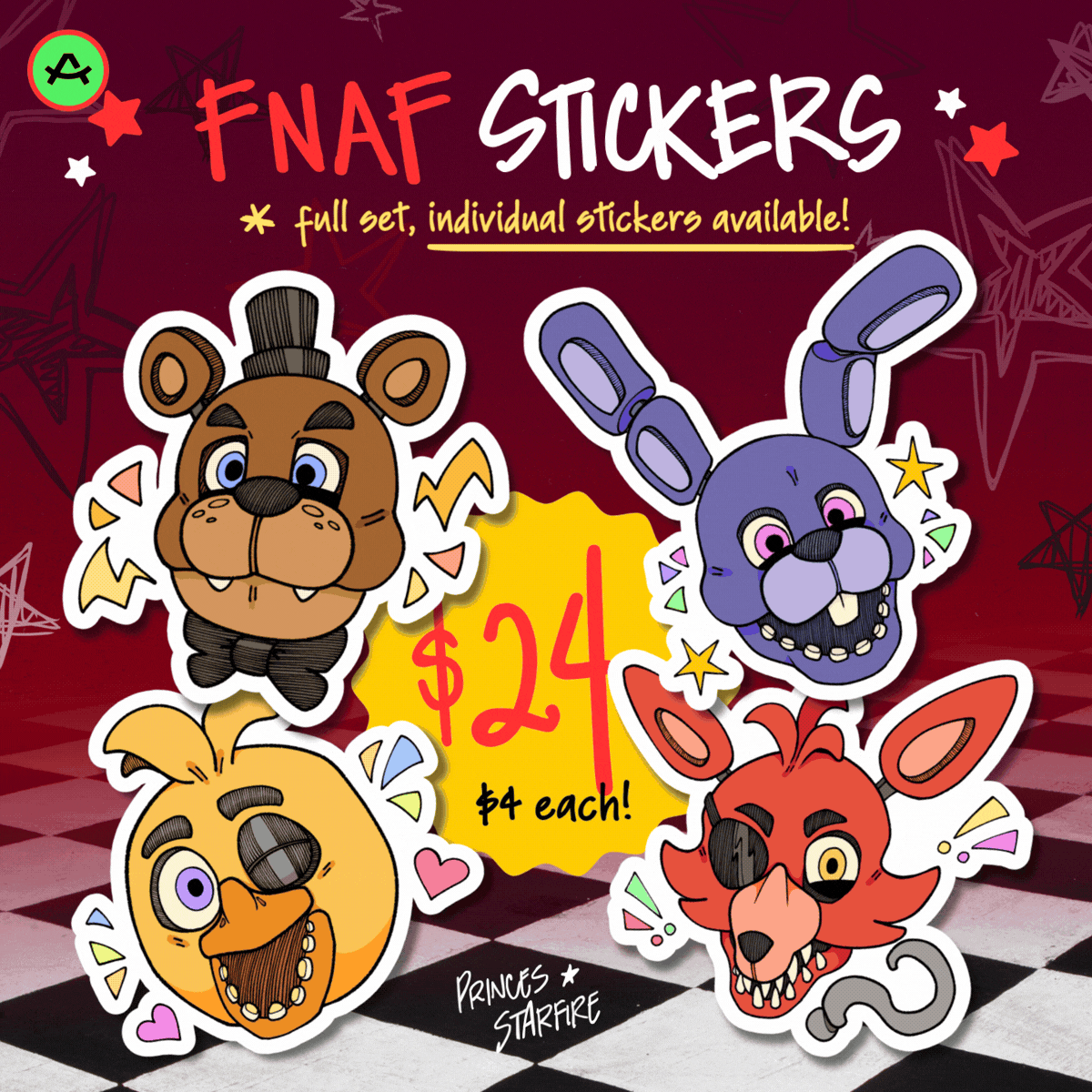[FNAF] Matte Die-cut Stickers *FULL SET*