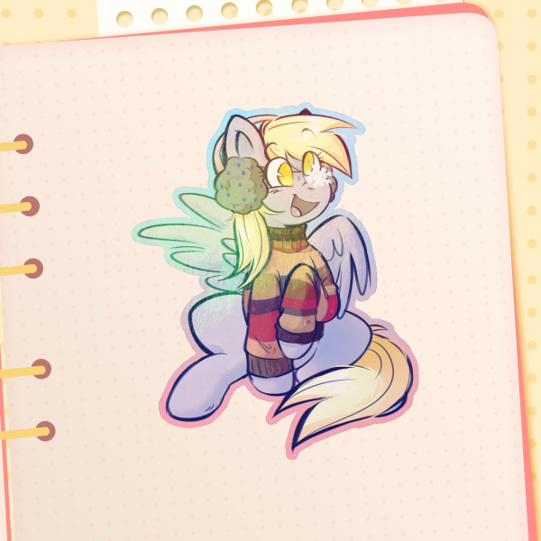 MLP Derpy Hooves Rainbow Holographic Sticker