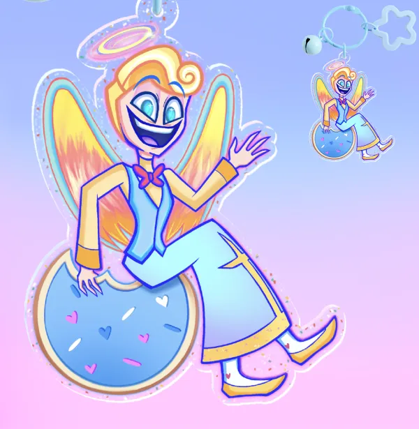 (2.8'') St. Peter Cookie Glitter Acrylic Keychain