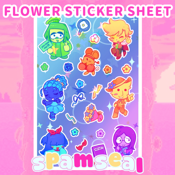 Deltarune Flowers sticker sheet