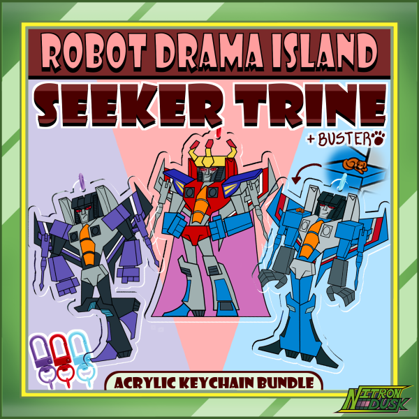 Seeker Trine - Robot Drama Island - Acrylic Keychain Bundle