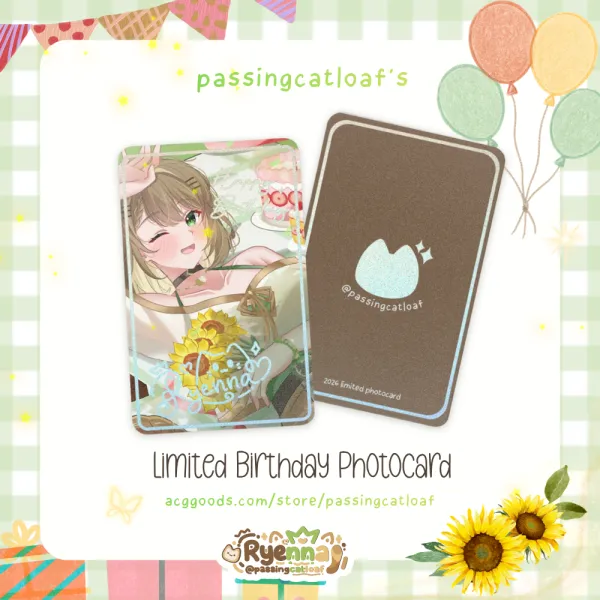 【Passingcatloaf Official Merch】Ryenna's Limited Birthday Photocard