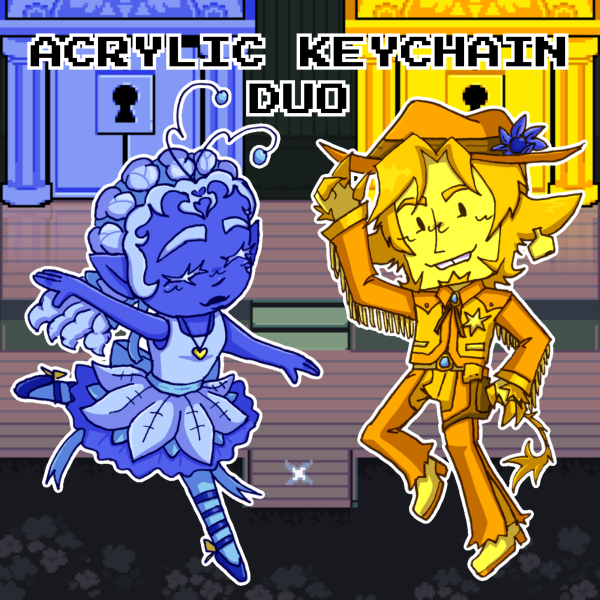 DELTARUNE 🦋🌼 Blellow Acrylic Keychain Duo