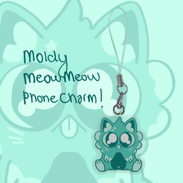 Moldy Meow Meow Epoxy Phone Charm