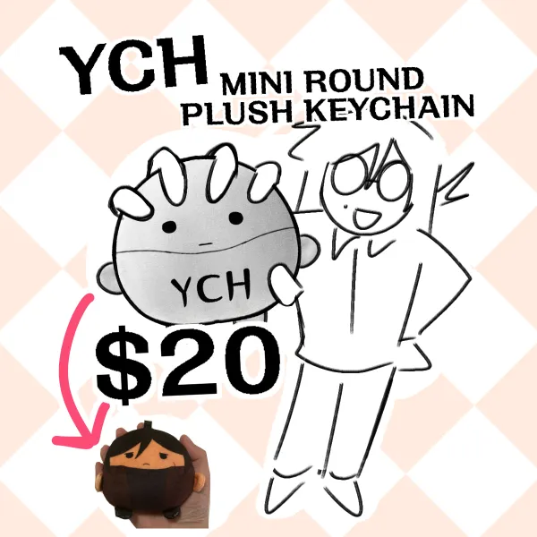 YCH Mini Round Plush Keychain