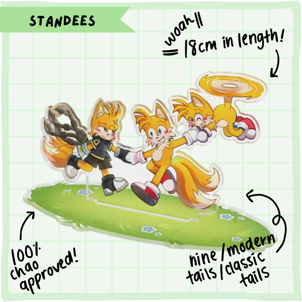 Modern Tails, Classic Tails and Nine Character Standee [Sonic The Hedgehog] 