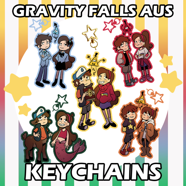 Gravity Falls AUs Keychains
