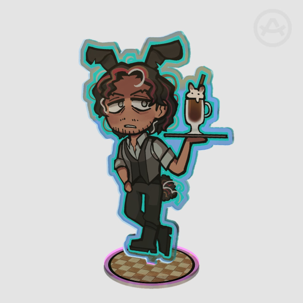 Bunny Eddie Rainbow Acrylic Standees