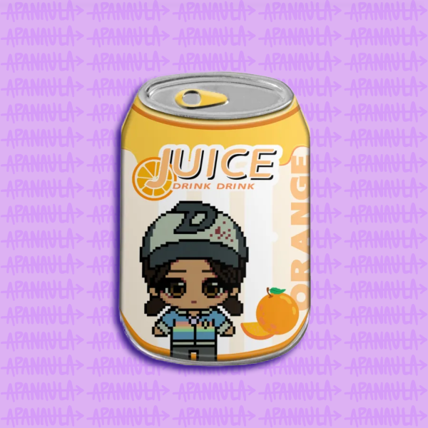 🍊Clementine Juice Can-Shaped Metal Badge🍊