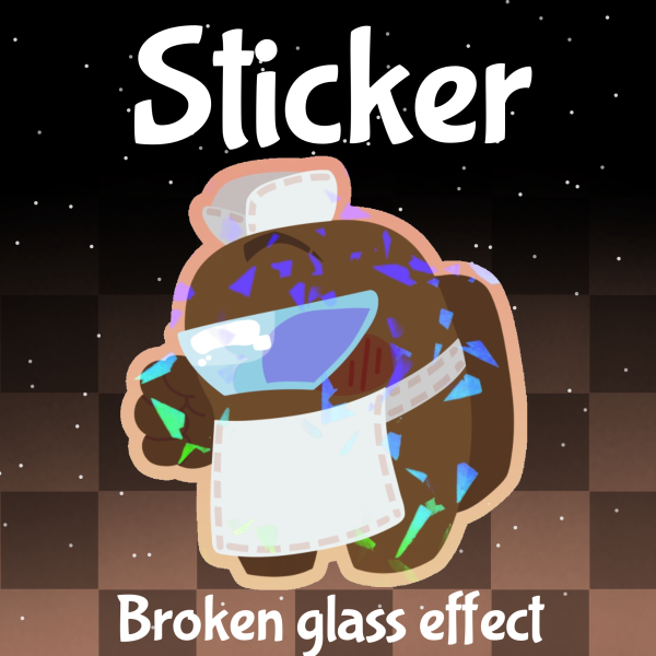 Brown Among Us Show Colored Edge Die Cut Sticker