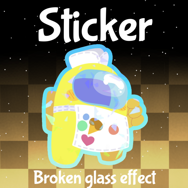 Yellow Among Us Show Colored Edge Die Cut Sticker