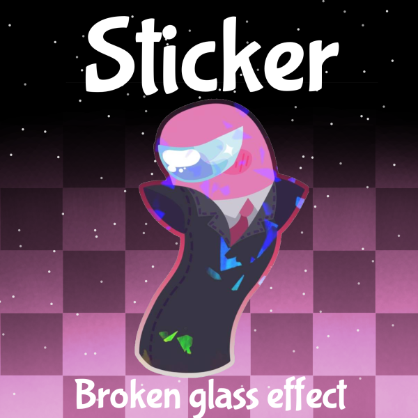 Pink Among Us Show Colored Edge Die Cut Stickers