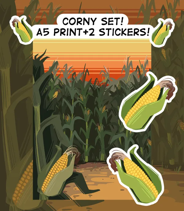 Corny set - Stickers + A5 print