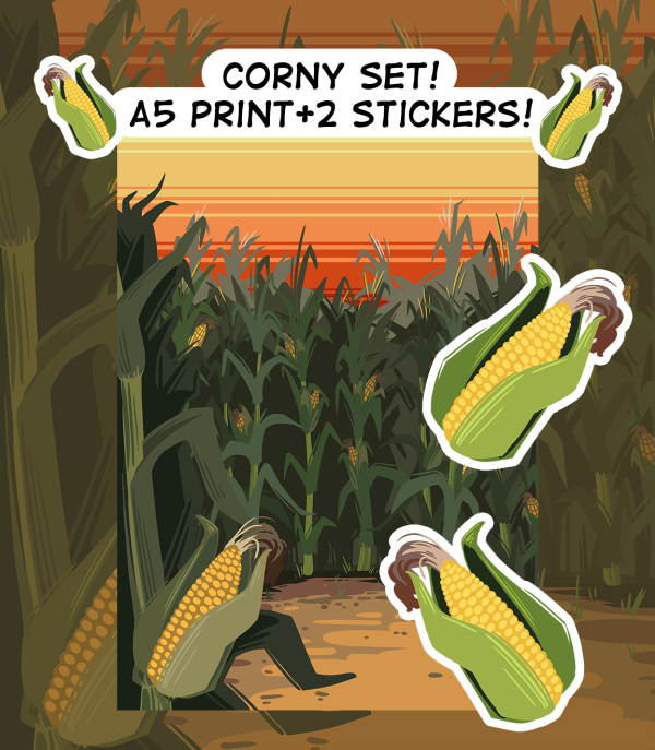Corny set - Stickers + A5 print